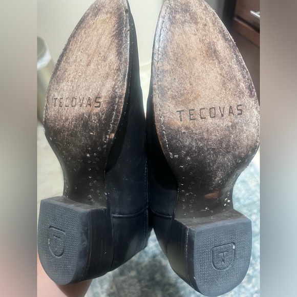 BLACK TECOVAS COWGIRL/COWBOY BOOTS - Picture 7 of 8